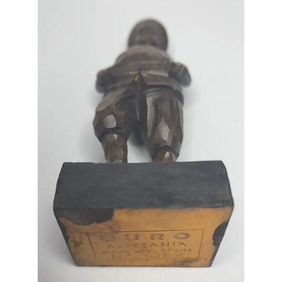 Vintage OURO Carved Wooden Statue of a Man from Spain NO. 1022 U99 - Picture 6 of 6